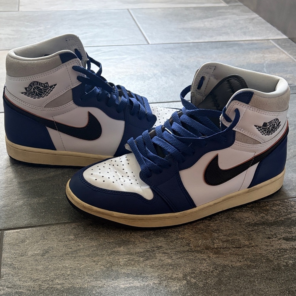 Air Jordan 1 Retro High OG “Rare Air” Sneakers in White and Navy
